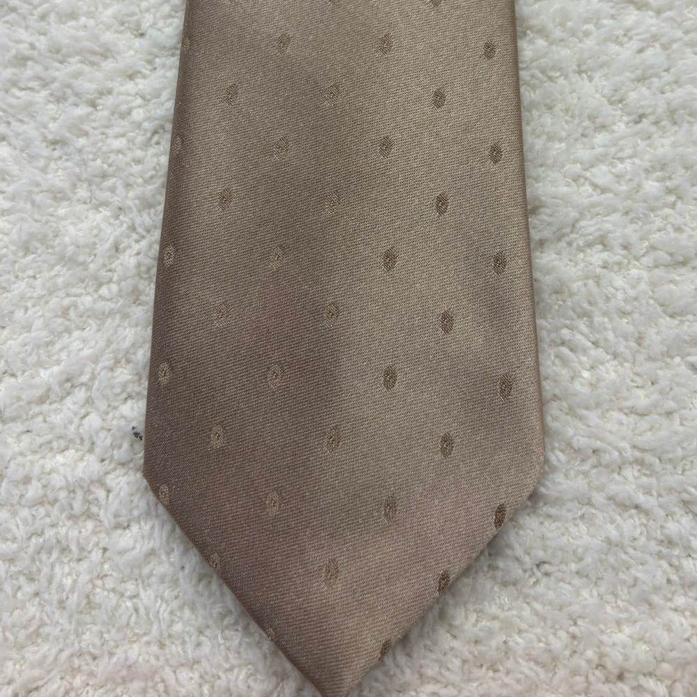 Wembley Necktie Tie Mens Tan Excellent Diamond Micro Pattern Formal Professional